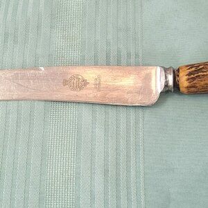 Antique Sheffield Carving Knife: 1920s Stag Handle, Firth Stainless Steel